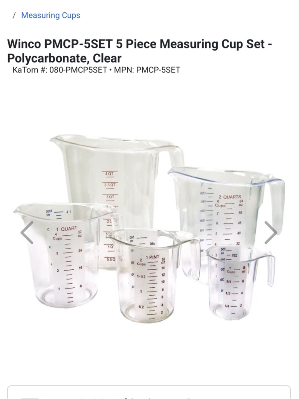 5pc Clear stackable Plastic Measuring Cup Set - Transparent - Picture 4 of 15